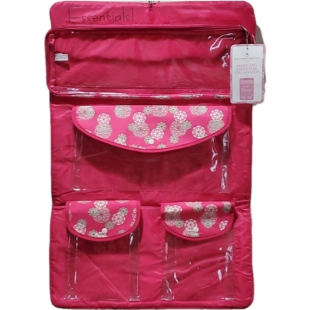 4/$15 🌻NWT Pink Hanging Organizer with Floral Accents